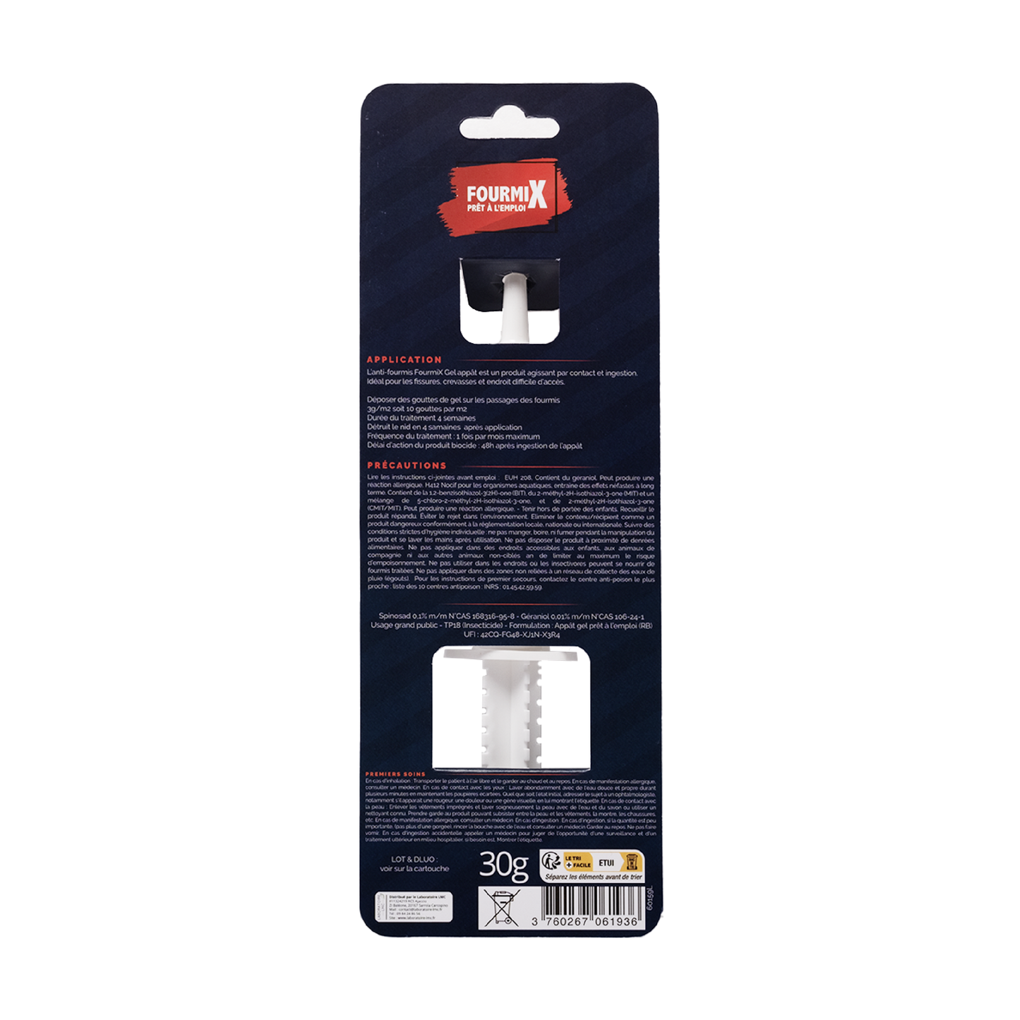 FourmiX Gel Appât 30g – Seringue Anti-Fourmis Ultra-Appétente Prête à l’Emploi - Fabriqué en France