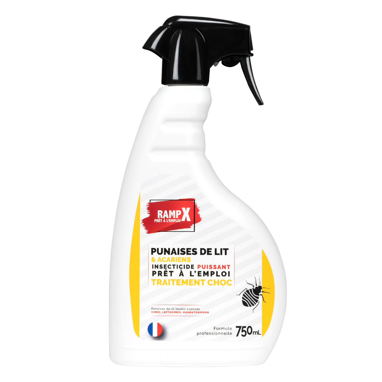RampX Spray Punaise de lit & Acarien 750mL – Insecticide Prêt à l’Emploi à Action Choc - Fabriqué en France