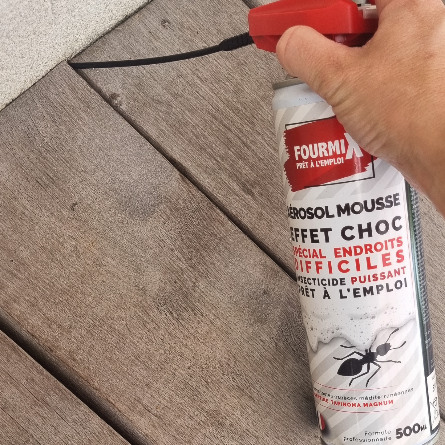 FourmiX Aérosol Mousse 500mL – Insecticide Prêt à l’Emploi Spécial Endroits Difficiles - Fabriqué en France