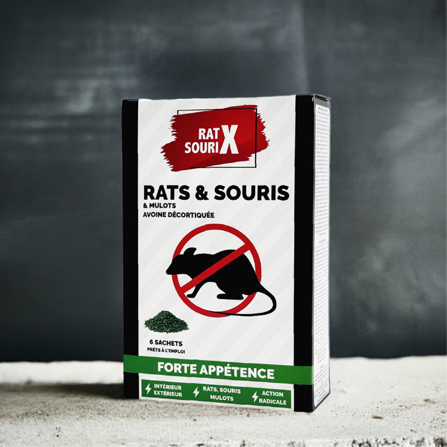 RatX SouriX Avoine Décortiquées – Appât Céréales 150g – Anti-Rats, Souris et Mulots – Intérieur/Extérieur Fabriqué en France